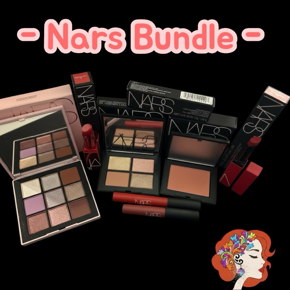 HP NARS Bundle: Eyeshadow/Lipstick & Lip pencils blush Set with Red & Pink Hues